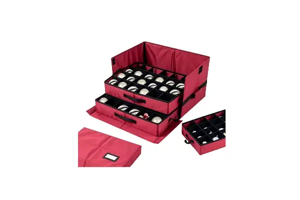 Christmas Ornament Storage Boxes - XMASSTORAGE 128 compartments adjustable ornament organizer